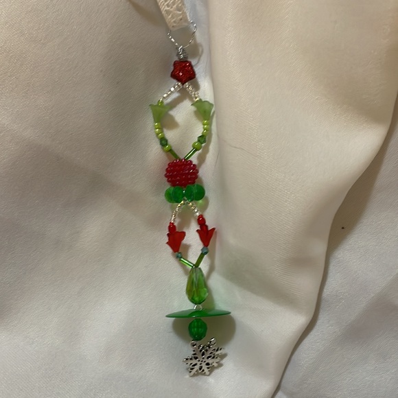 Handmade Christmas Ornament or Sun Catcher w New, Vintage & Upcycled Beads - Picture 1 of 6